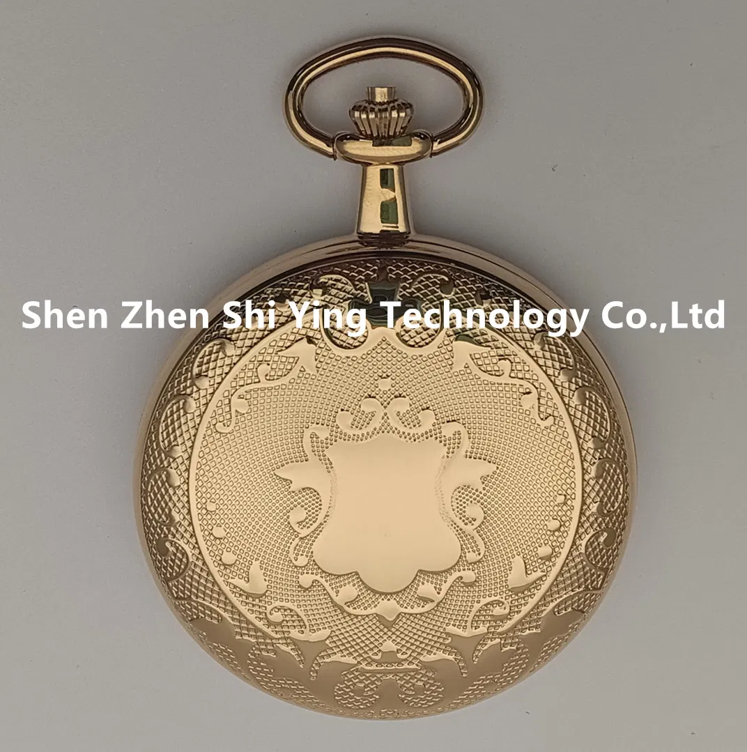 Custom Gold Tone Men Pocket Watch Japan Movement