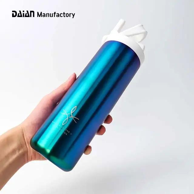 Eco-Friendly Double Wall Custom Logo Water Bottle Vacuum Insulated Drink Sport Stainless Steel Water Bottle with Lid