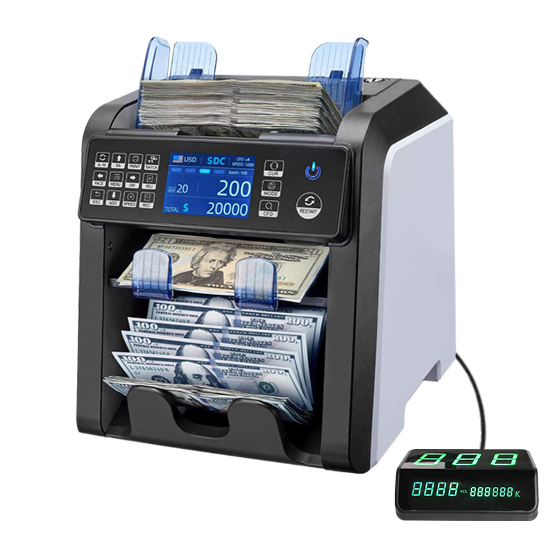 Multi Currency Value Counter Dual Cis Bill Counter Money Counter Cash Counting Machine 950