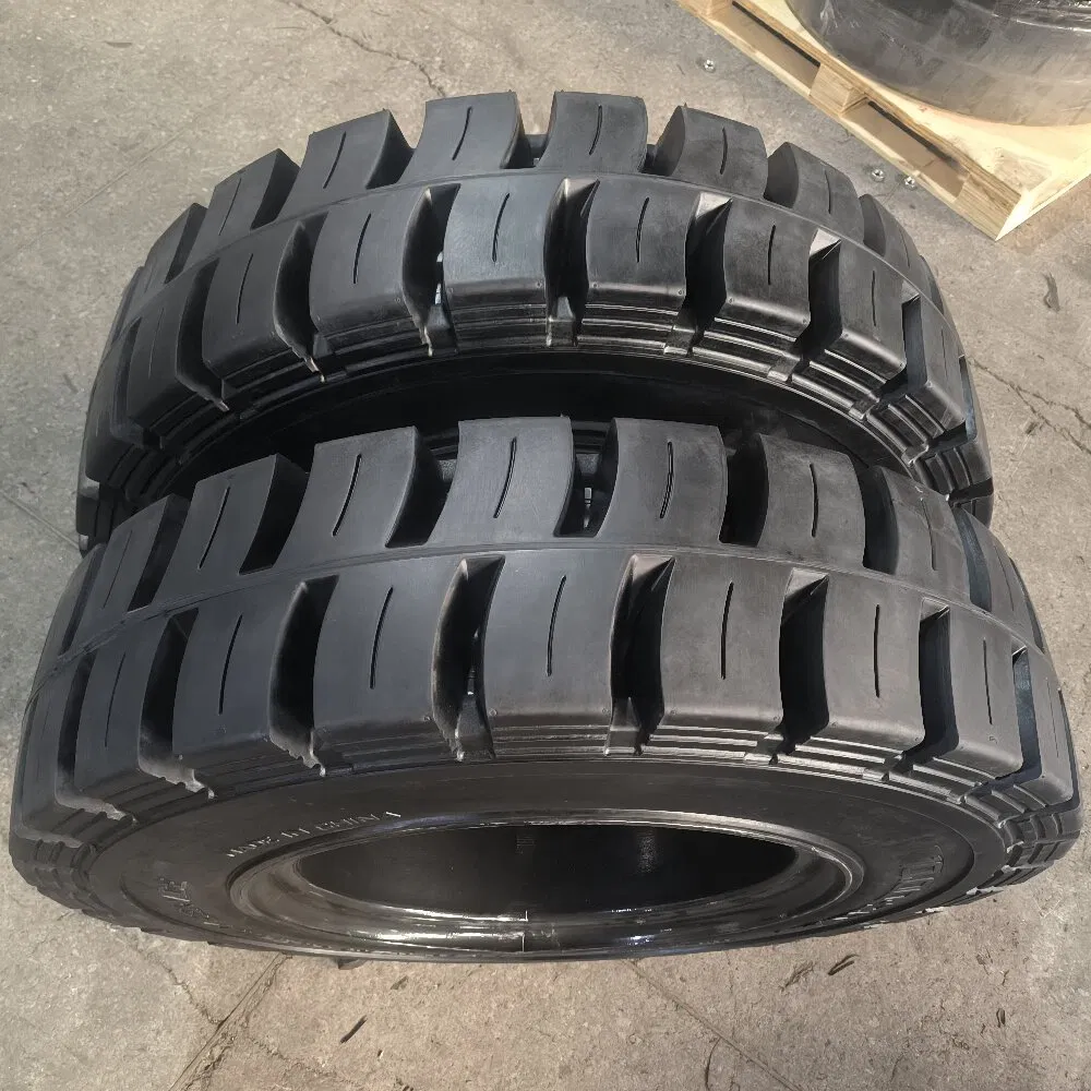 Anygo 10.00-20 XZ06 Solid Tire with Rim for Terex MHL340 Material Handler and Heavy-Duty Forklifts