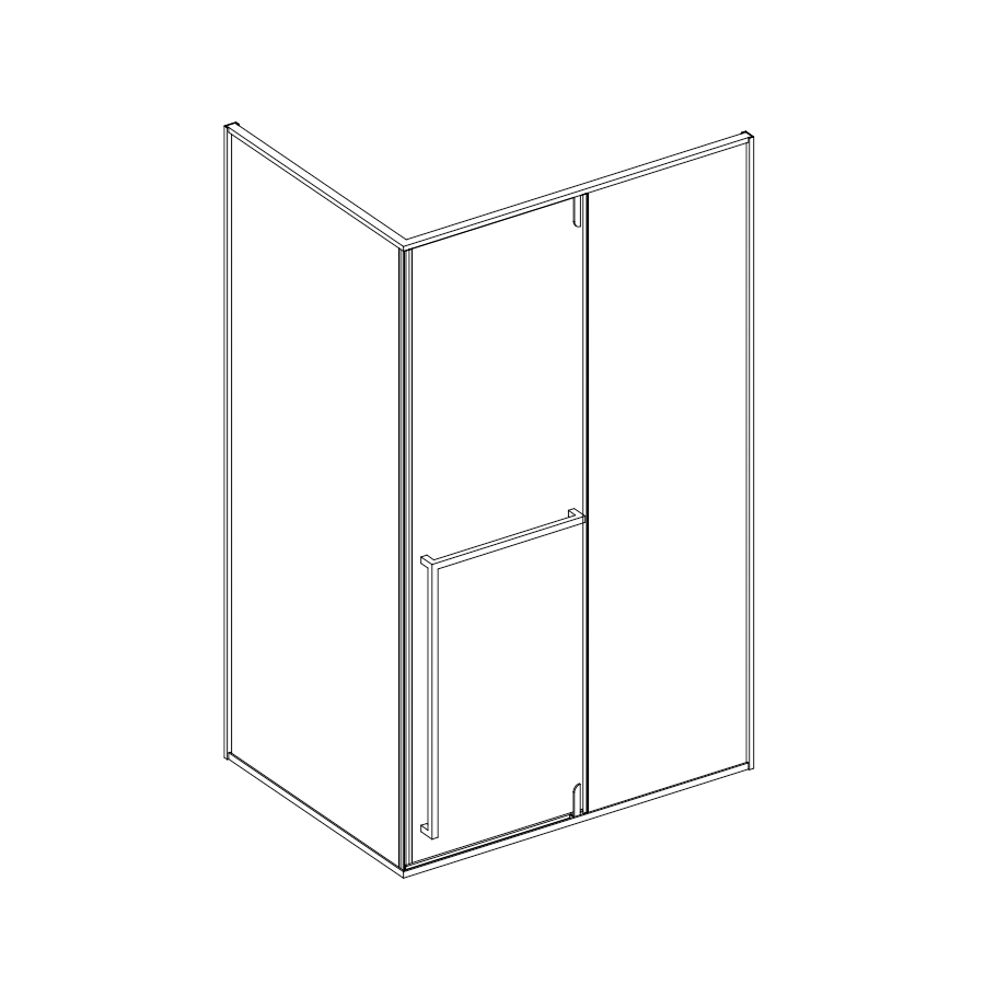 Sliding Shower Enclosure with Towel Handle Matt Black Frame Shower Cubicle