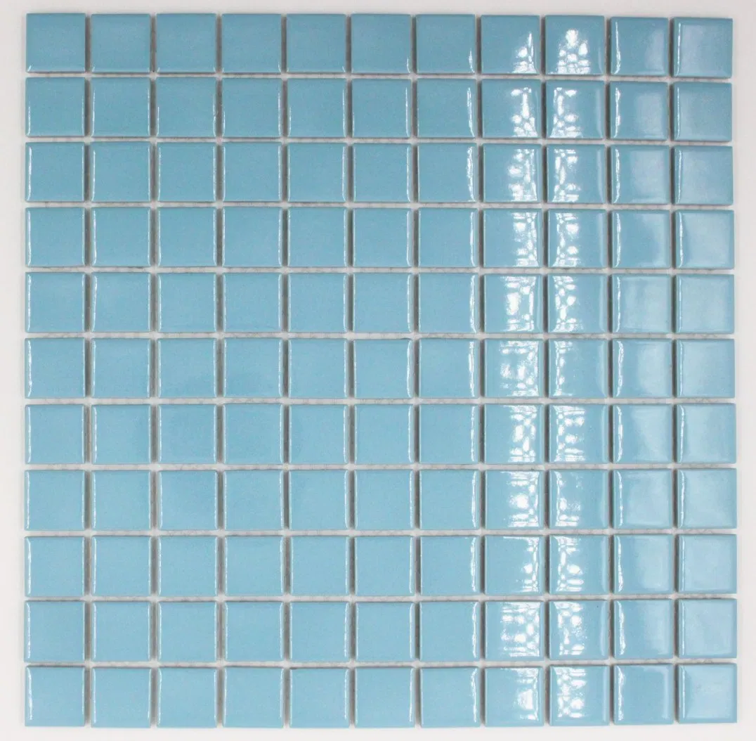 Mesh Mounted Ceramic Swimming Pool Mosaic Sheets