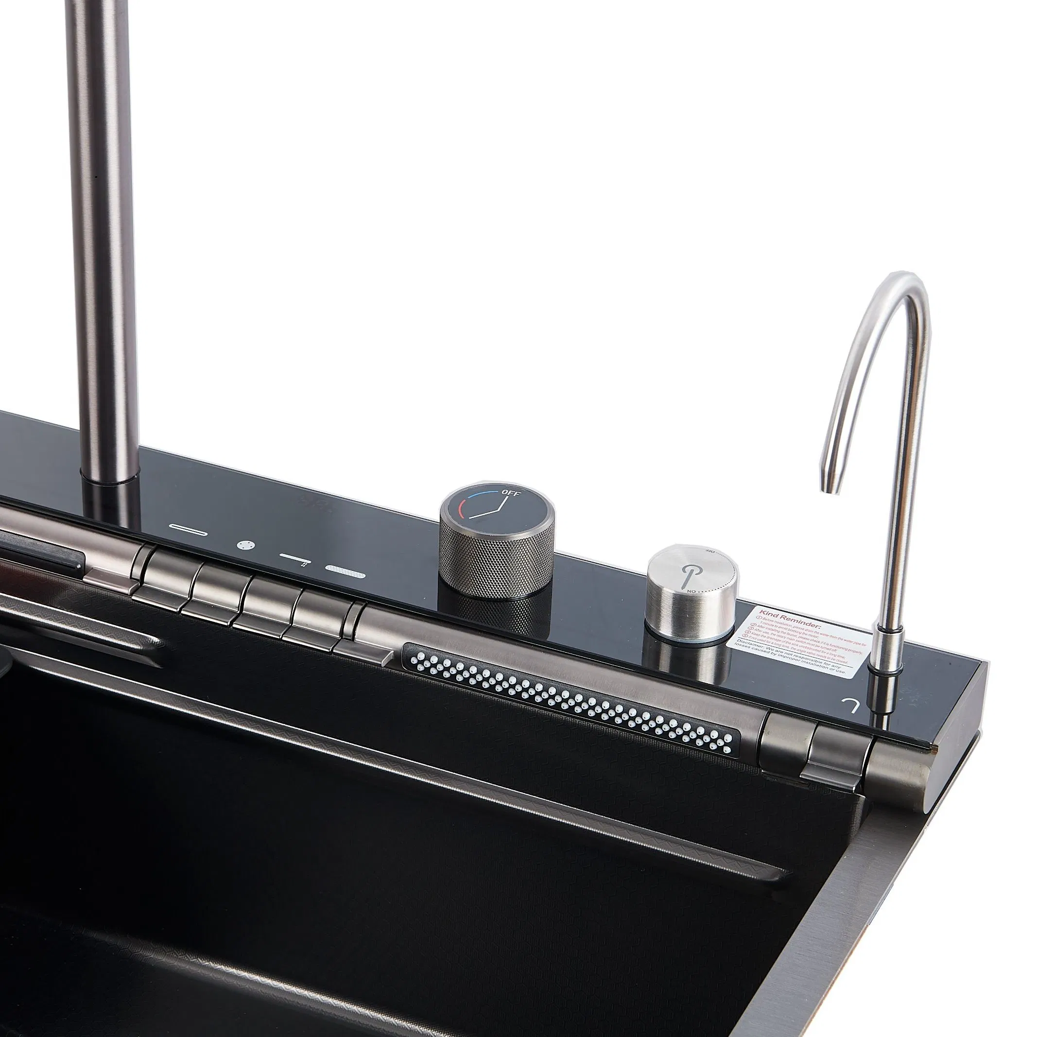 Premium Kitchen Sink High Quality Stainless Steel Sink Digital Waterfall Faucet