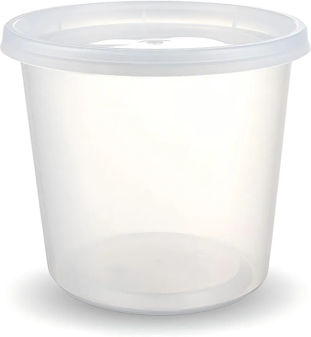 5PCS/Set 24oz Plastic Box Food Biodegradable Disposable Cup with Lid