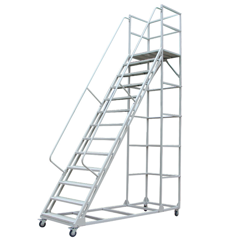 Warehouse Climbing Ladder Mobile Platform Shopping Mall Bookstore Mobile Ladder Cart