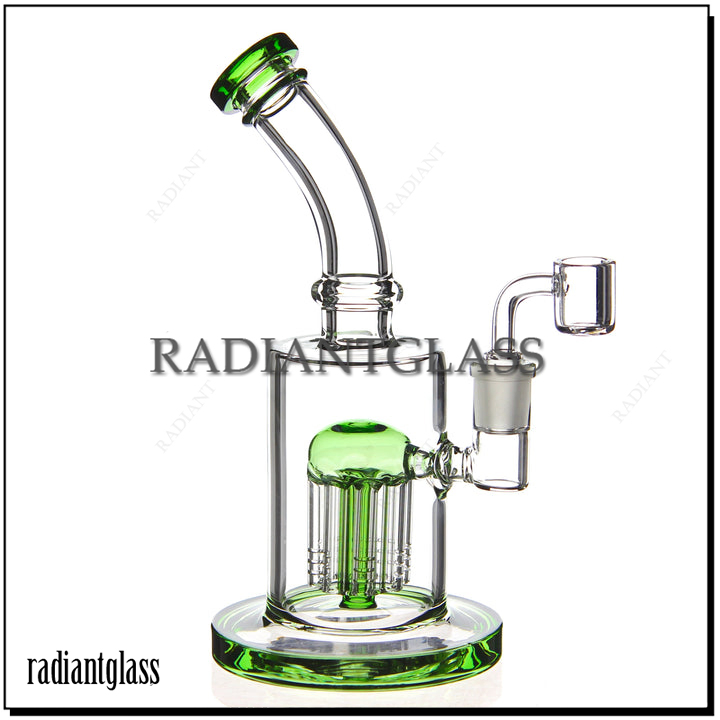 Hot Selling Green Filter Single Tree Perc Cannon Hookah Water Pipe DAB Rig Wholesale