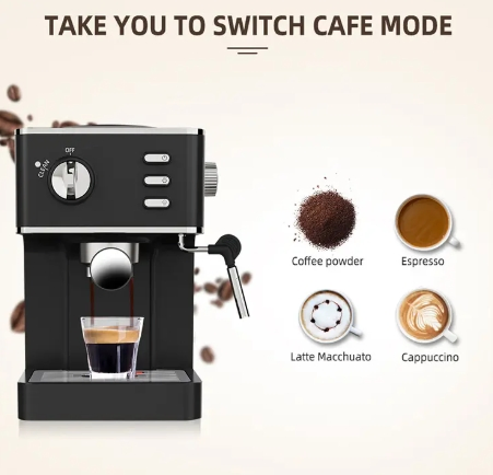 Semi-Automatic Pressure Type Standard Steam Electric Espresso Smart Coffee Makers Machines