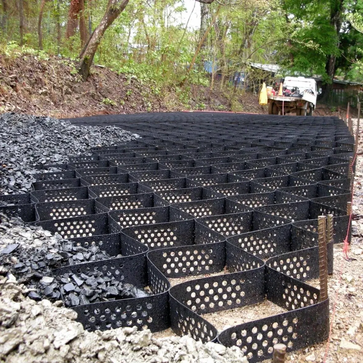 Honeycomb Geogrid Slope Protection Cellular Reinforcement for Greening HDPE Geocell