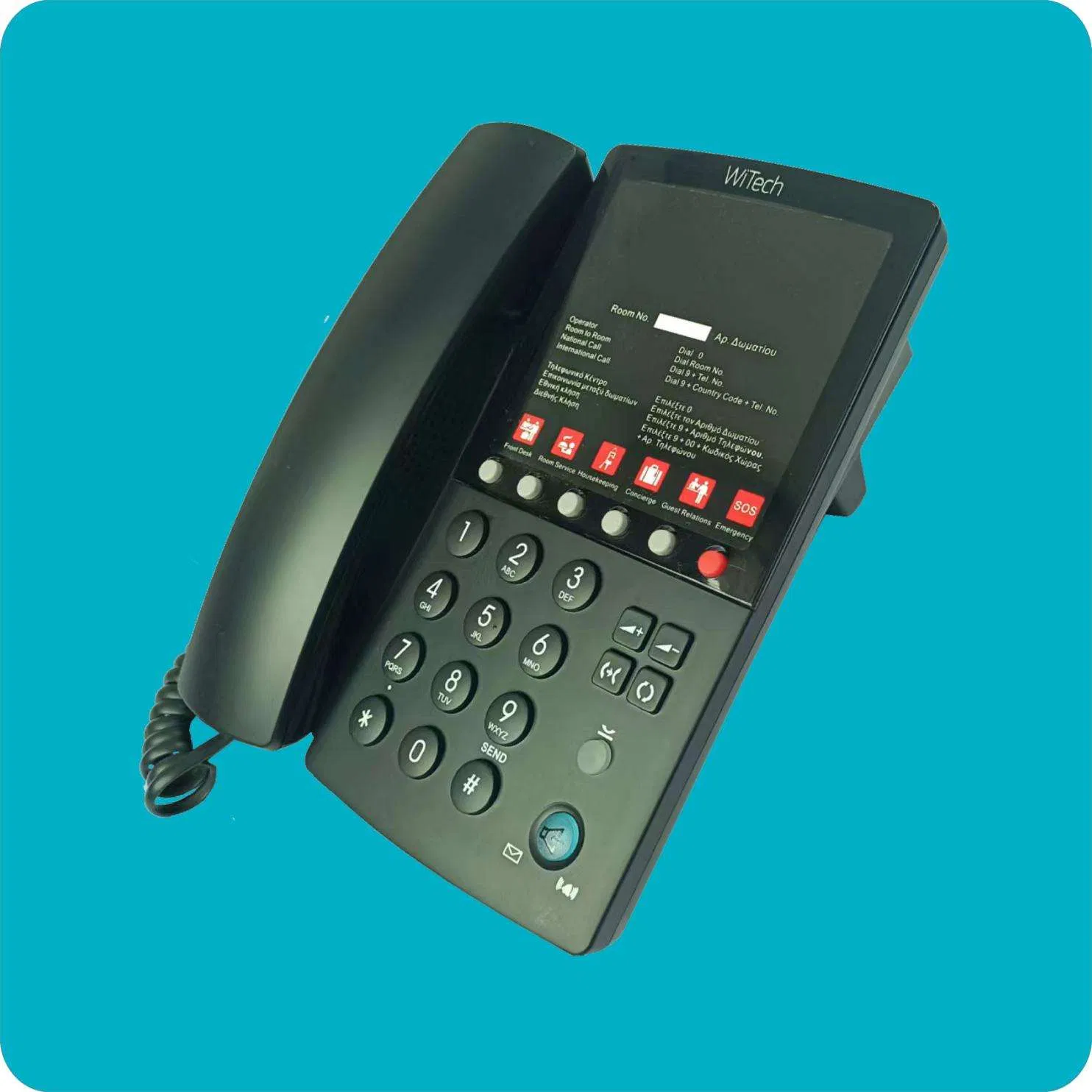 SIM Card 4G Landline Old Telephone with Big Button Suitable for Front Desk and Hotel