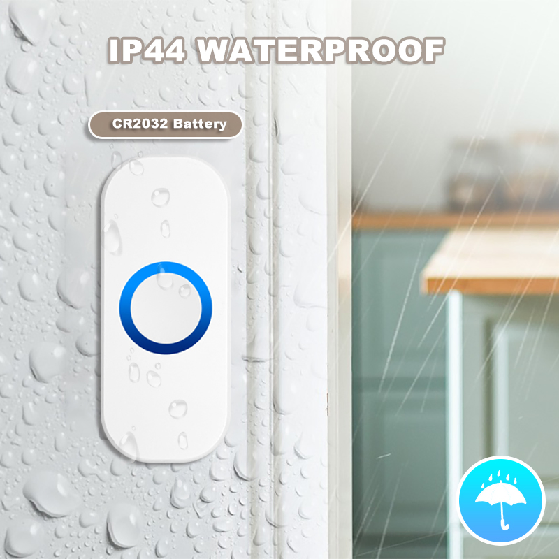 Battery Wireless Anti-Interference Doorbell with LED Flashing Light