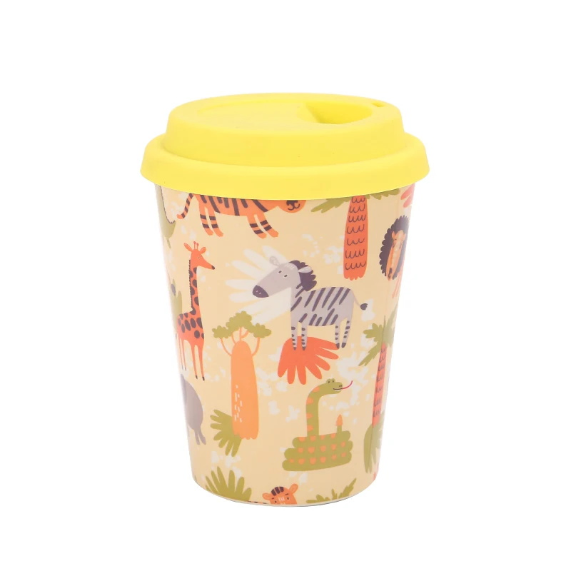 Customized 350/470ml Disposable Coffee Mug Eco-Friendly Reusable Bamboo Fiber Coffee Cup