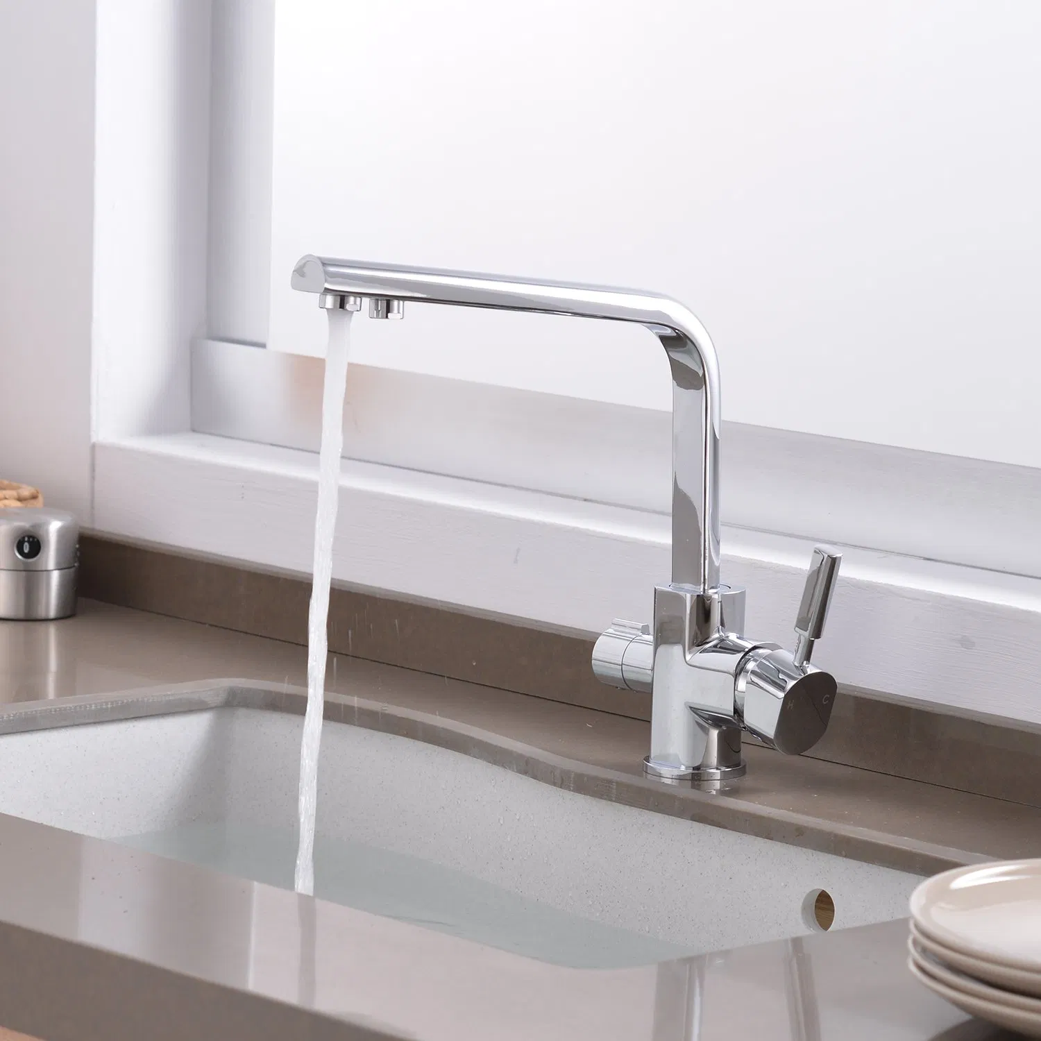3 Way Filter Taps Pull out Kitchen Faucet, Drinking Purifier Water Tap
