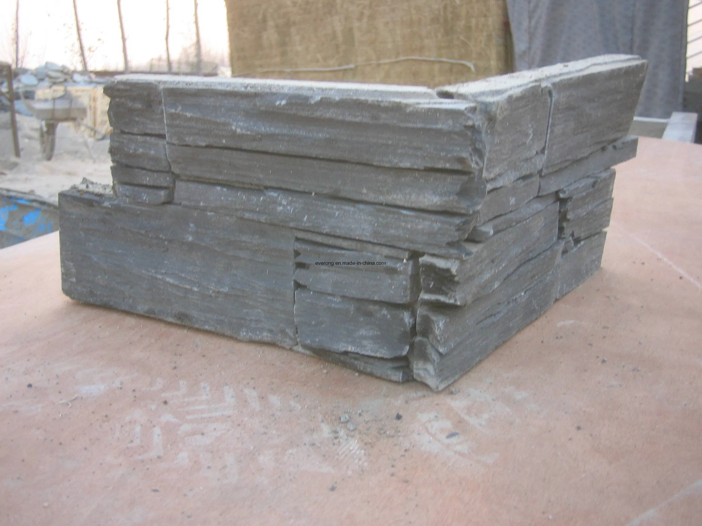 Natural Pink/Green /Black/Rusty Slate Veneer Culture Stack Corner Stone for Wall Cladding