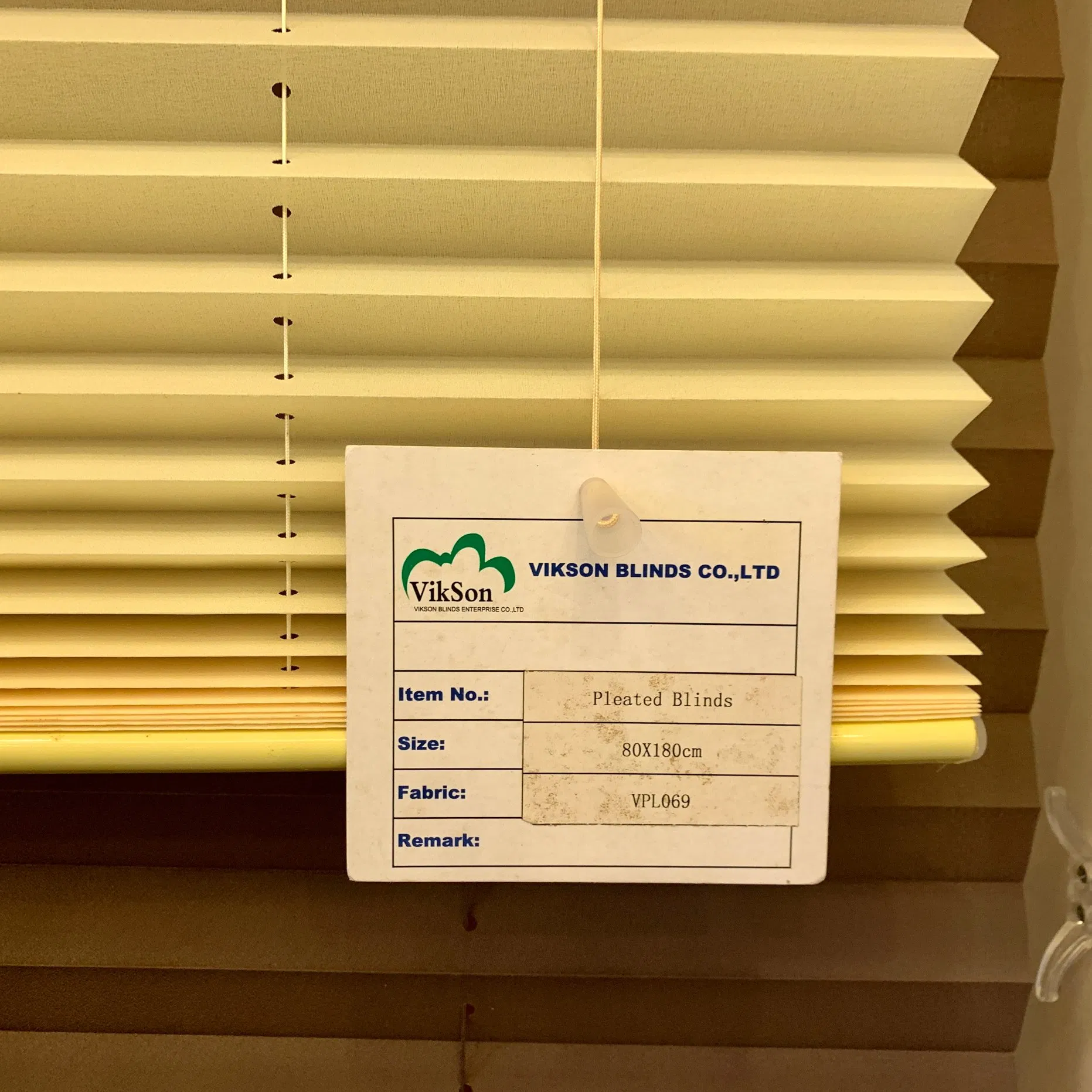 Vikson Wholesale Manufacture Sun Shading up and Down Window Curtain Pleated Blinds