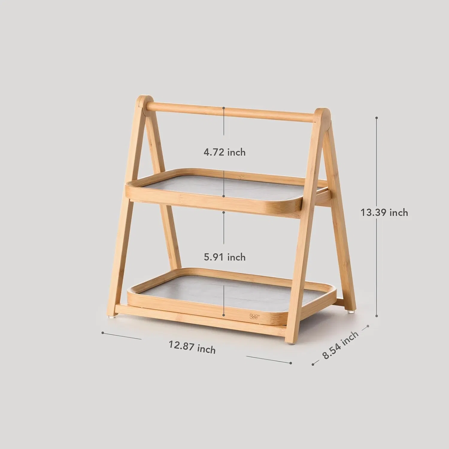 Bamboo Creative Double-Layer Pastry, Water Cup, Snack Display Rack, Storage Rack
