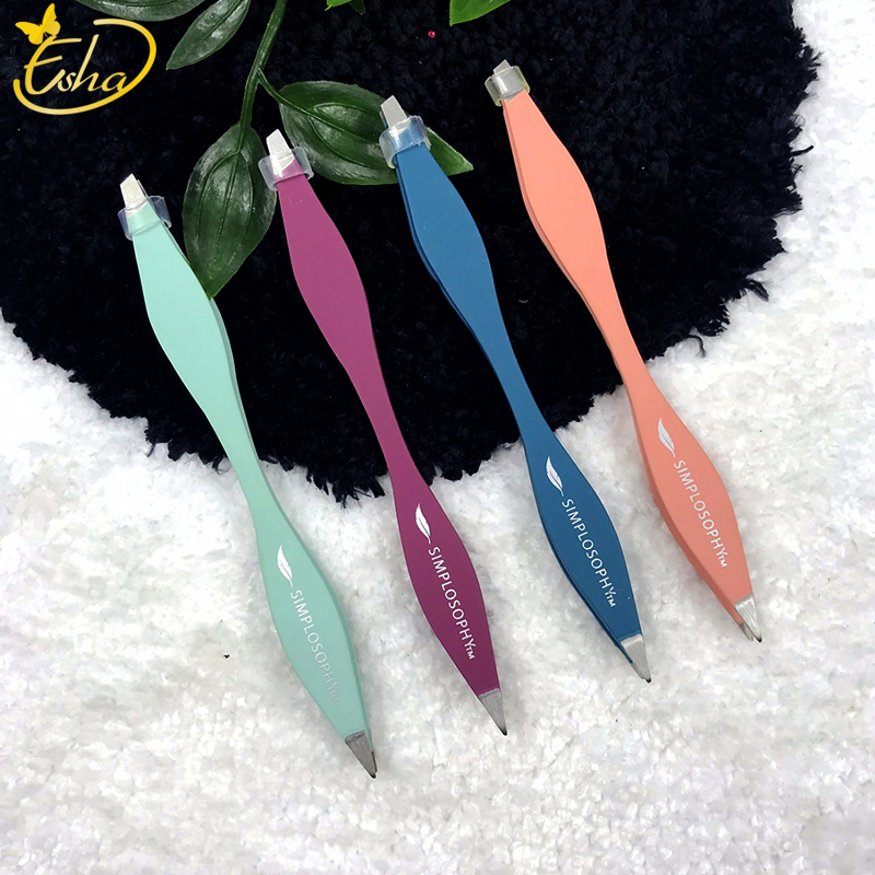 Two Tips Side Eyebrow Tweezer Eyebrow Tweezers with Color Printing