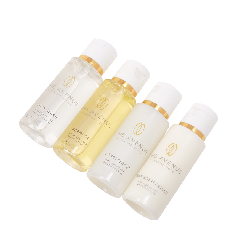 Custom Logo Luxury 5 Star Hotel 30ml 50ml Mini Disposable Shampoo and Conditioner Bath Gel Set