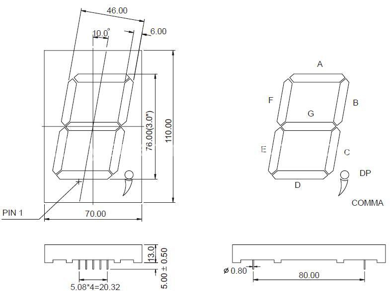 3 Inch 7 Segment LED Display with Comma From Expert Manufacturer