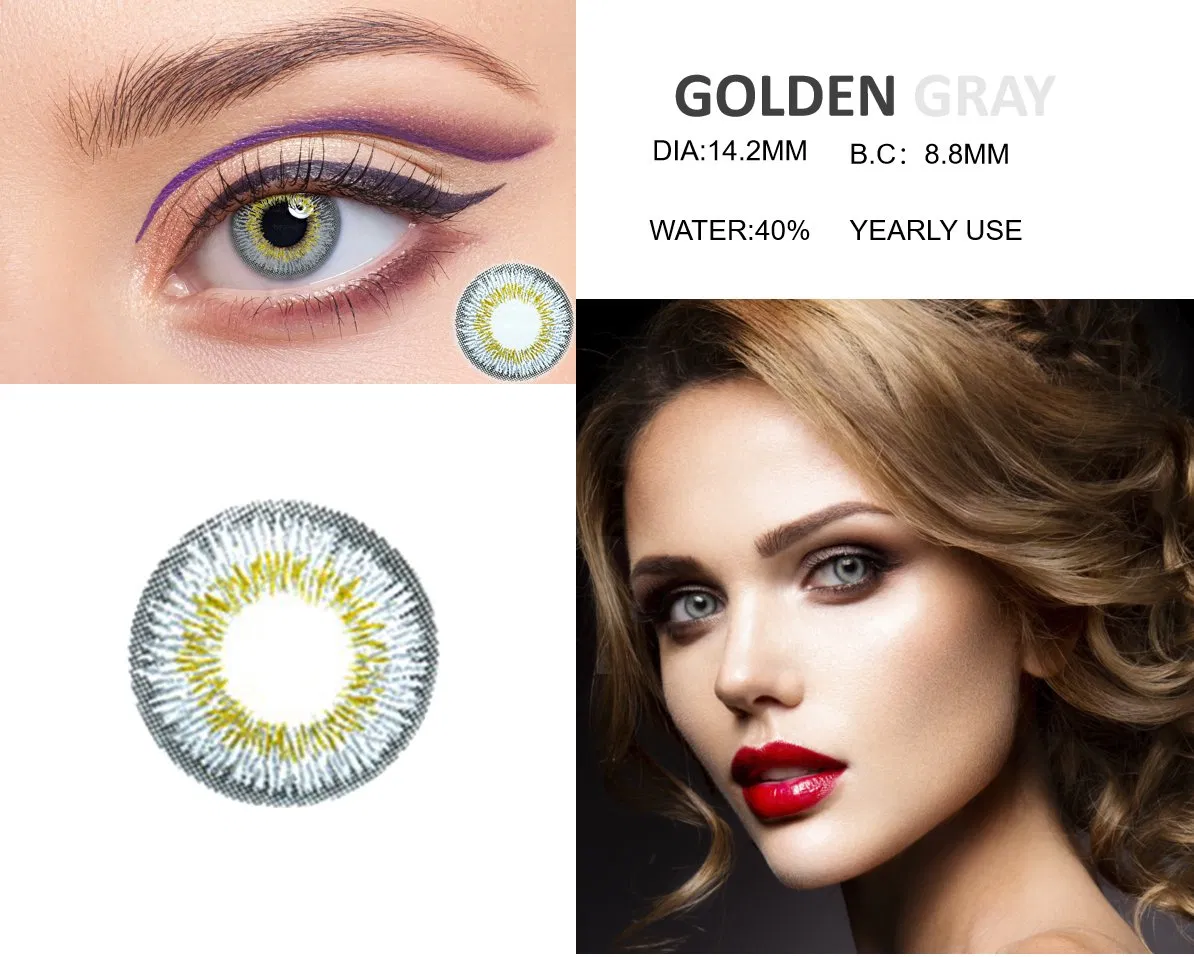 Eye Contacts with Color Hot Sale Color Contact Lenses Beauty Pupilentes 1 Pair Yearly Ues /Can OEM Customized Package