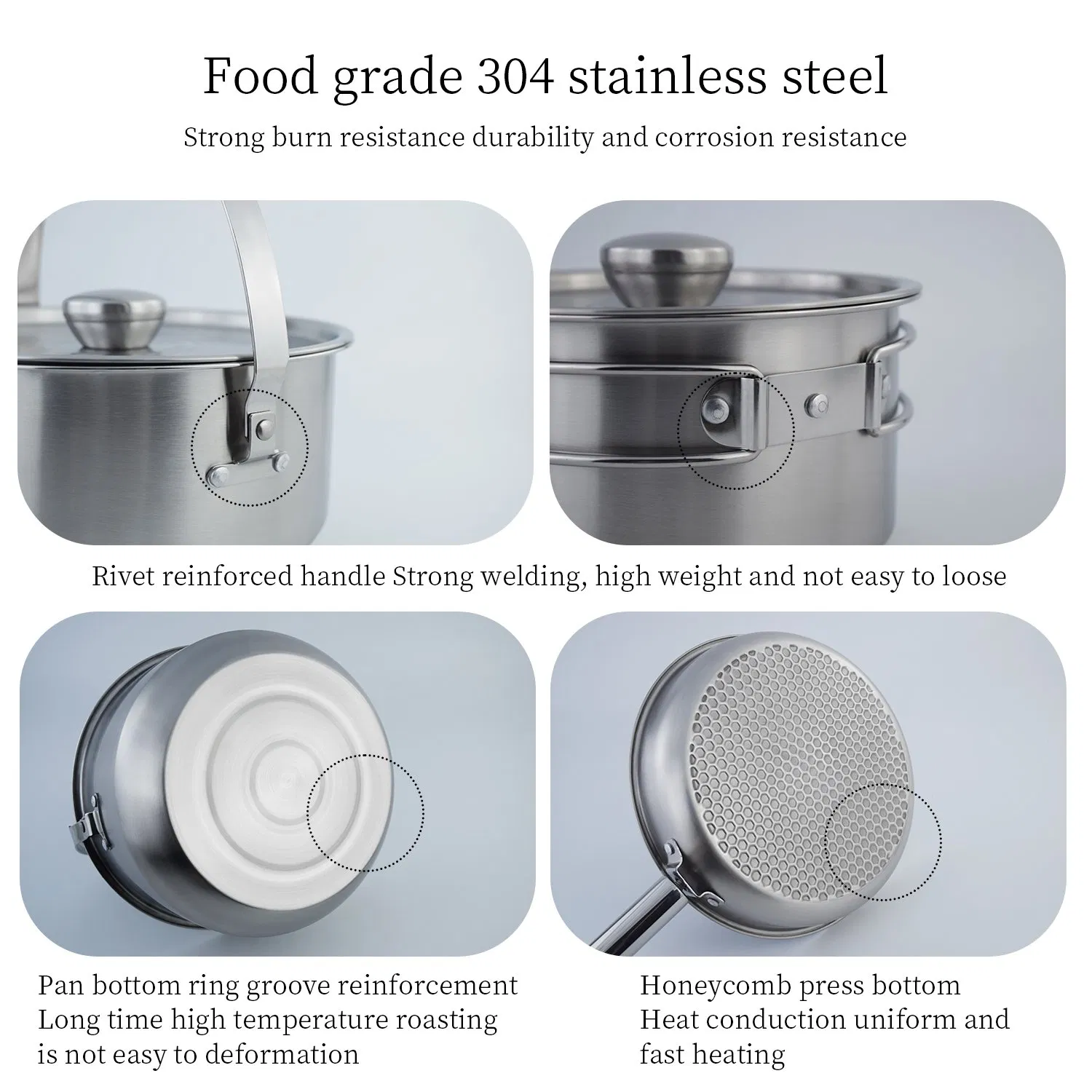 Multifunctional Camping Cookware Set Frying Pan Pot