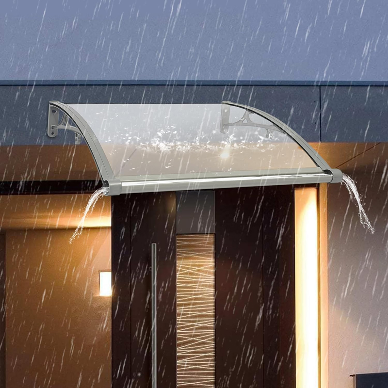 Awning for Door Entrance, Aluminum Window Awnings Exterior Patio for Doors Canopy, Polycarbonate Cover Outdoor Front Doors UV/Rain/Snow