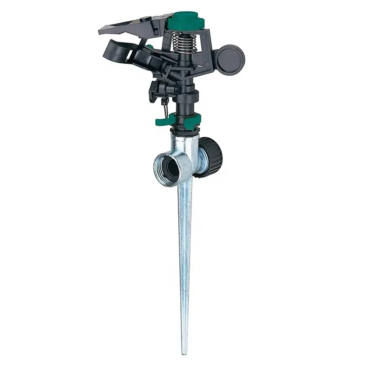 Heavy Duty Metal Impact Sprinkler with 2-Way Znic Spike