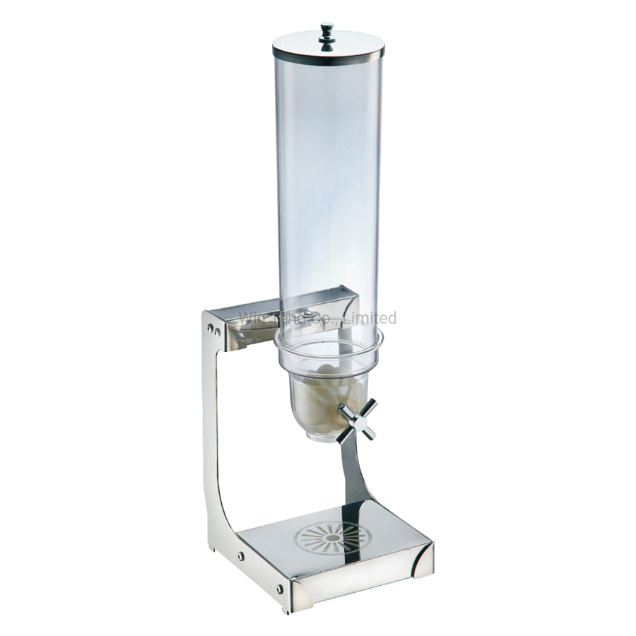 Commercial Double Heads Hotel Restaurant Portable Manual Plastic Grain Dispenser with Base for Display
