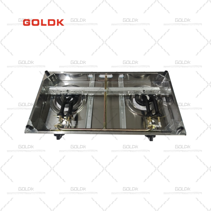 Goldk GS-276 Premium Quality Inner Tempered Glass 2 Burner Table Gas Stove