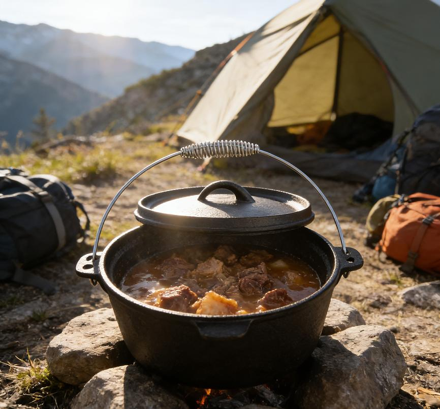 Чугунная утятница Camping Dutch Oven с антипригарным покрытием