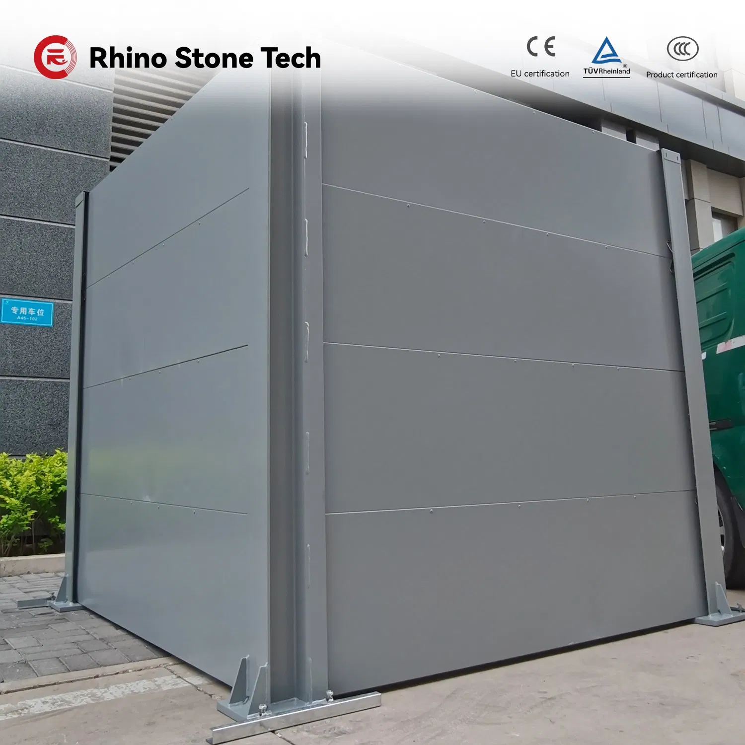 Galvanized Steel Shell Entire Set Wear-Resistant Acoustic Panel Energy Storage Noise Barrier with Ultrafine Glass Wool as Soundproof Insulation Material