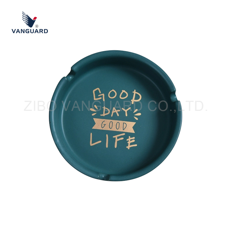 Modern Creative Logo Design Ashtray Custom Color Tabletop Ashtray Ceramic Round Shape Ashtray for Daily Use