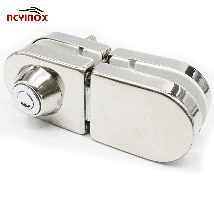 Security Frameless Cylinder Center Glass Door Key Lock