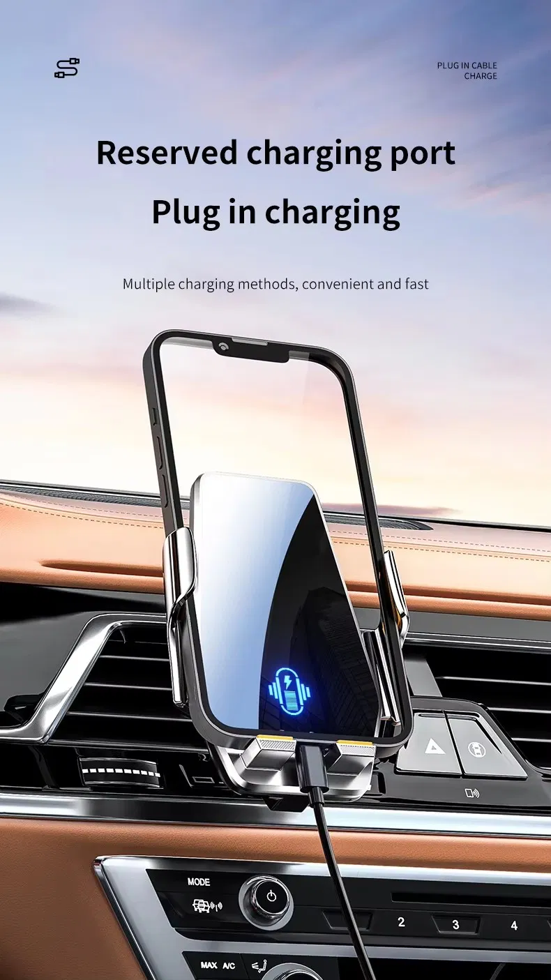 2025 New Arrival Products 15W Wireless Fast Charging Car Holder 360° Rotation Design for Smart Phone