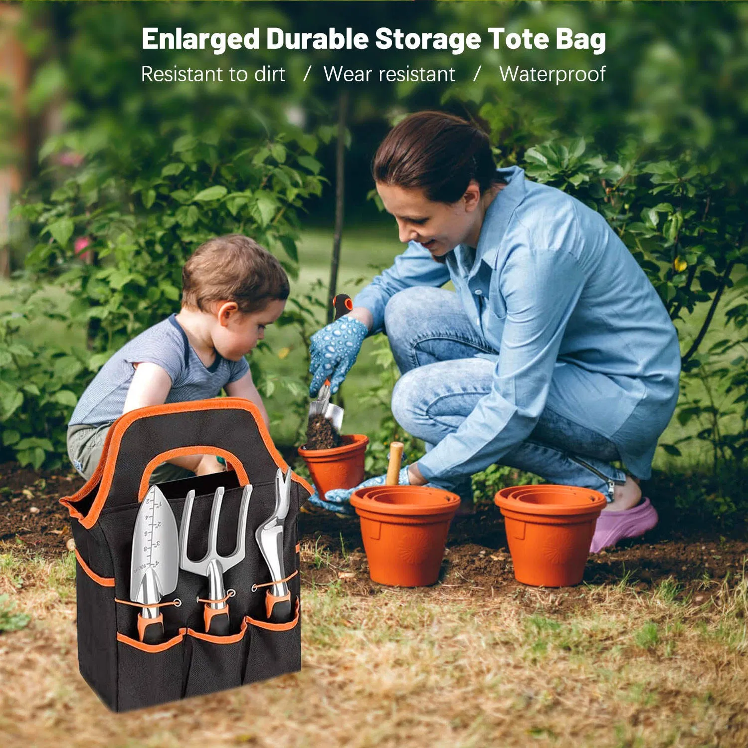 Complete 8 Piece Floral Gardening Tools Set with Convenient Carry Bag