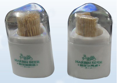 Low Price Simple Plastic Toothpick Dispenser with Transparent Body and Simple Lid