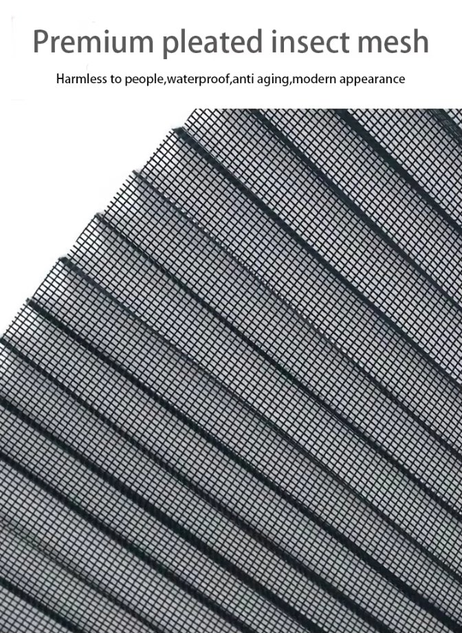 Retractable Plisse Anti Mosquito Net Aluminum Frame Folding Mesh Pleated Insect Screen Window Detachable Sliding Fly Screen Door