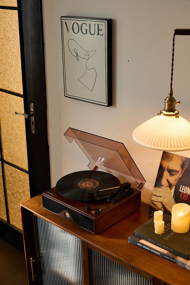 Винтажный проигрыватель винила 3-скоростной с Bluetooth