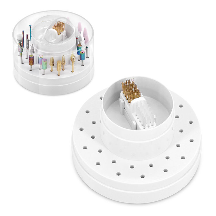 30 Slots Acrylic Nail Drill Bit Box Holder Display Stand Manicure Pedicure Tool
