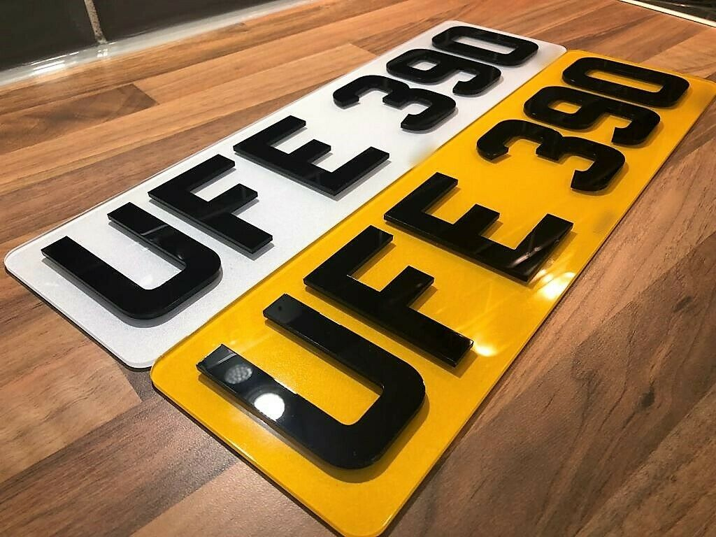 4D 3D Laser Cut Acrylic Double Thick Front and Rear Red Car Number Plates