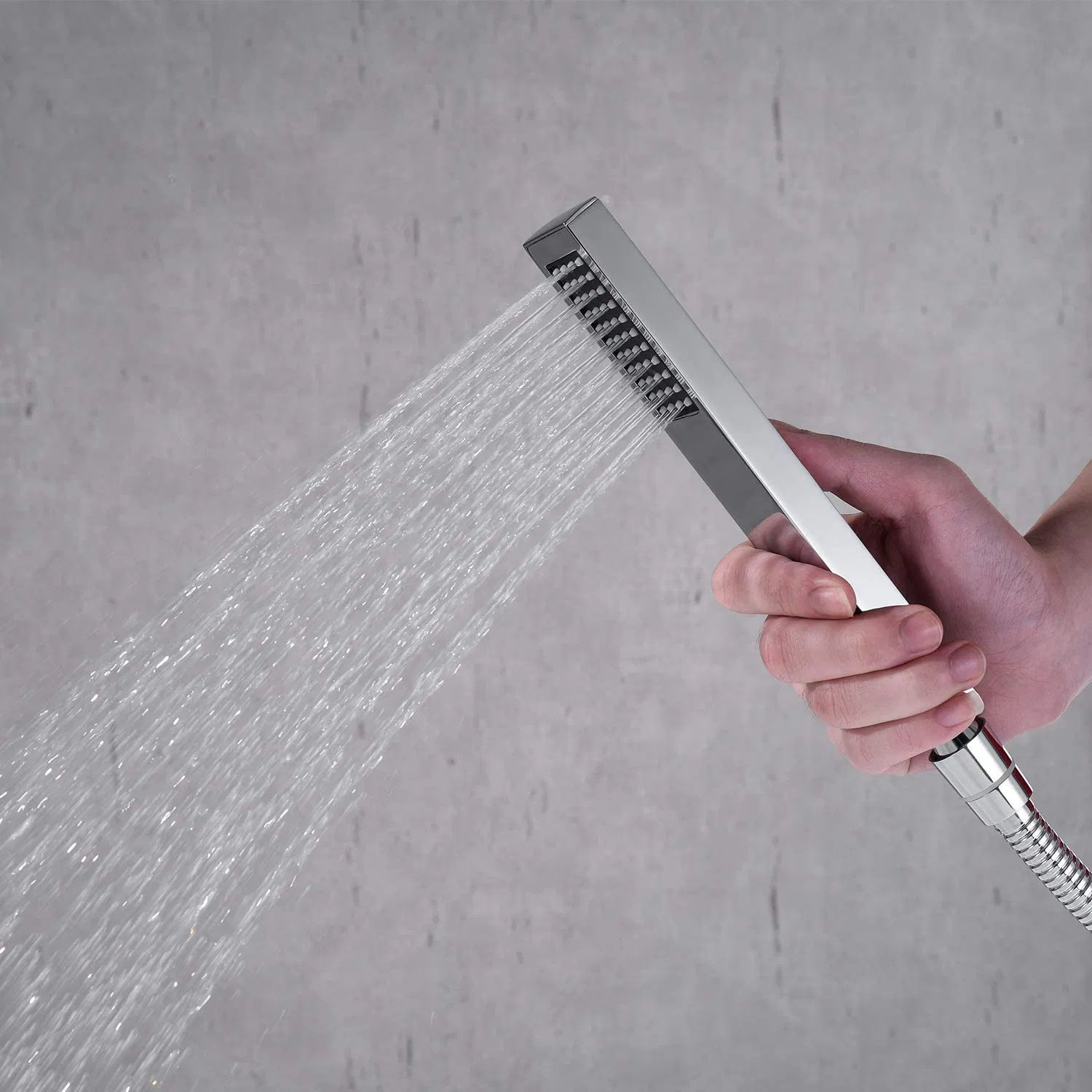 Aquacubic Freestanding Tub Filler Waterfall Bathtub Faucet Floor Mount Brass Bathroom Faucets with Hand Shower (AF6010-2H)