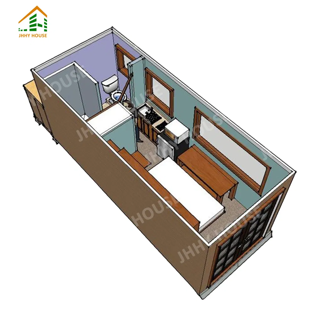 Foldable Prefabricated Homes 20FT Office Folding Container House with Bathroom
