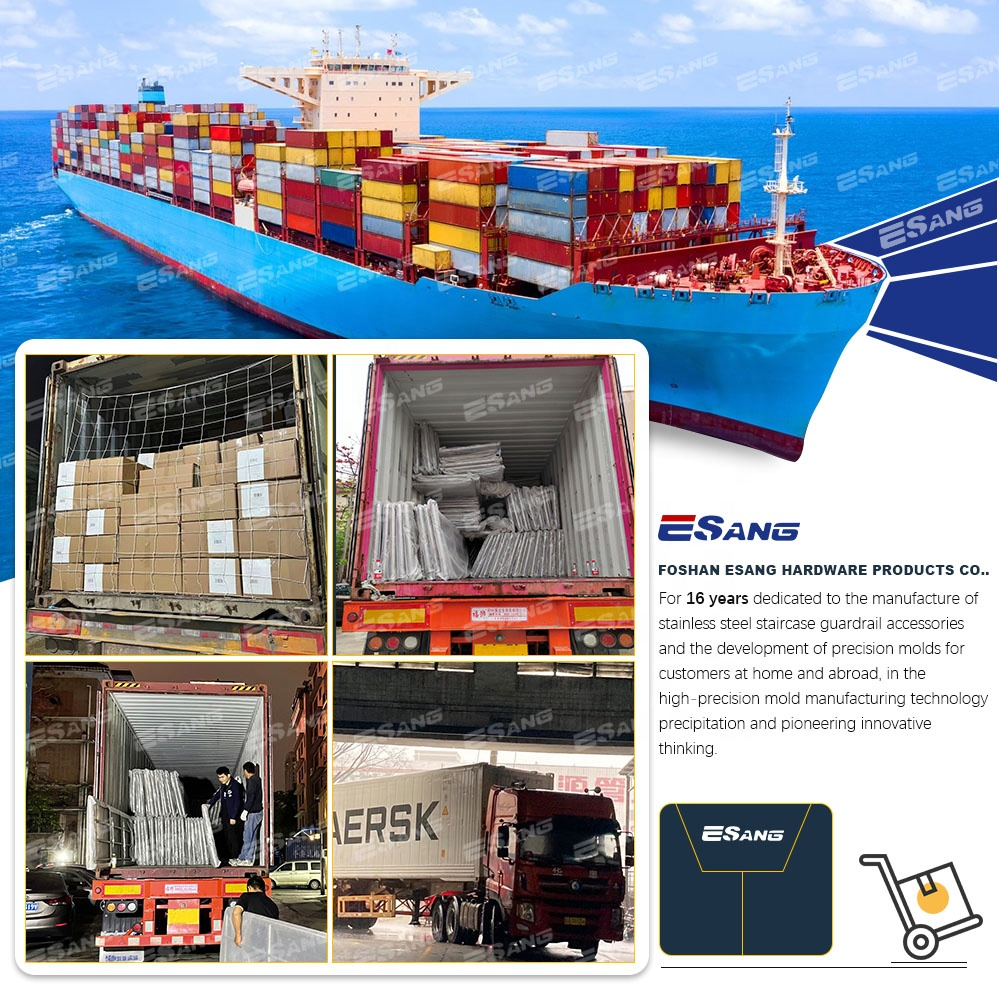 Esang Inox Manufacturer Balcony Frameless Railing System 304 316 Stainless Steel Handrail Accessories for Stair