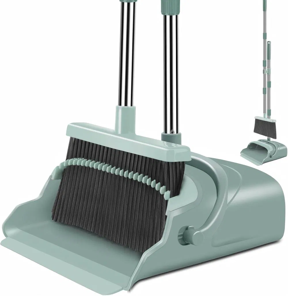 Broom Set Cleaning Plastic Multi-Style Broom and Folding Dustpan Combo to Sweep Home Cleaning Supplies
