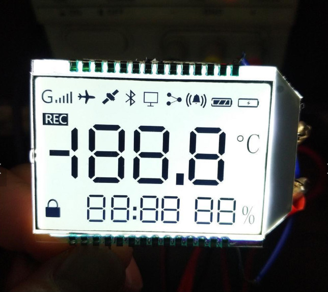 Custom Infrared Forehead Thermometer Segment LCD with RGB LED Backlight