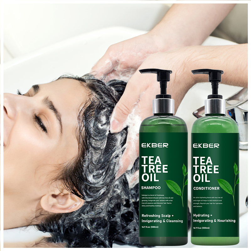 Customize Logo Tea Tree Shampoo Conditioner Set for Thinning Hair
