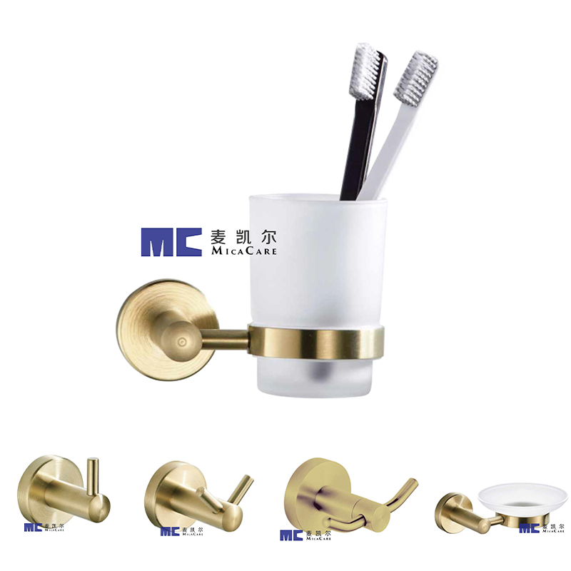 Wall Mounted Double Toothbrush Holder Set with 2 Cups