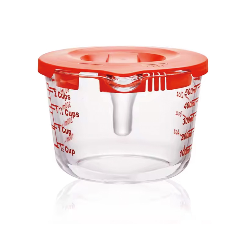 Glass Measuring Cup with Lid Measuring Cup with Handle Clear Measuring Cup 500ml