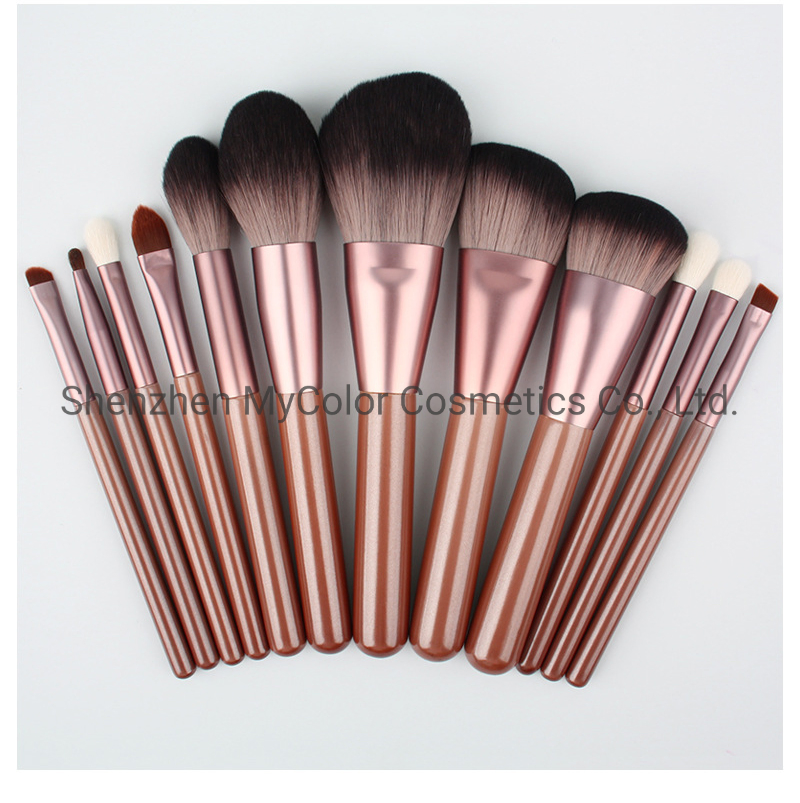 Hot Selling Soft Nylon Hair 12PCS Cosmetic Brush Set Foundation Blush Powder Eye Shadow Brush Make up
