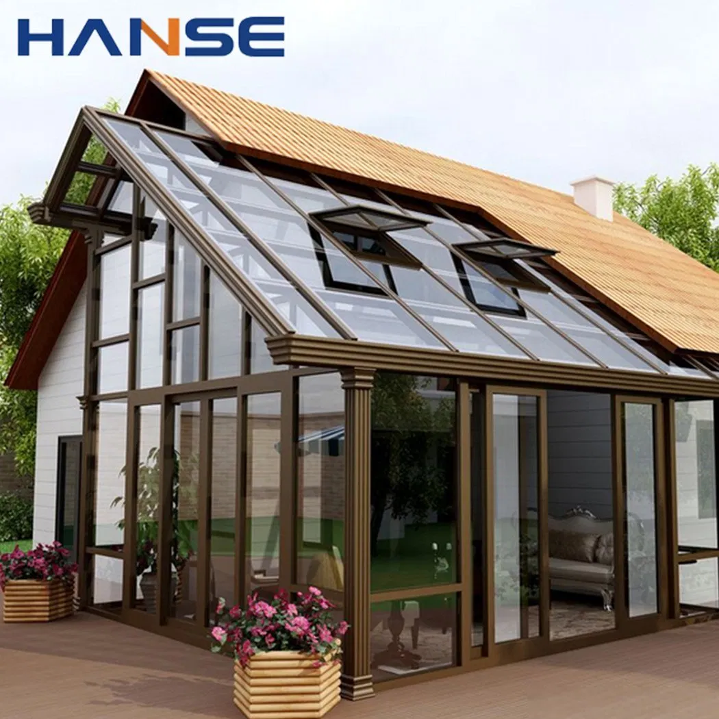 Thermal Break Prefab Aluminum Sunroom and Greenhouse with Toughened Double Glazed Triple Glazing Sun Shade Safety Glass Garden House Conservatory