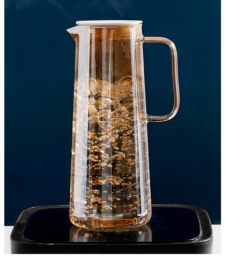 Wholesale Glass Drinkware Drinking Water Jug Set Glassware with Cups Tumbler Stemware Amber Color for Wedding